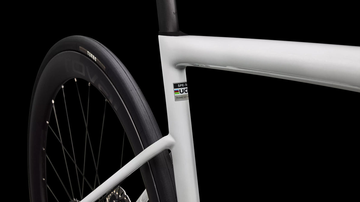 S-Works Tarmac SL8 - Shimano Dura-Ace Di2 (2026) — Gloss Metallic White Silver / Pearl / Black — detail 120