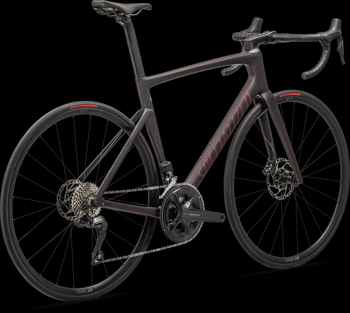 Tarmac SL7 Comp - Shimano 105 Di2 (2024) — Satin Red Tint Over Carbon / Red Sky — detail 30