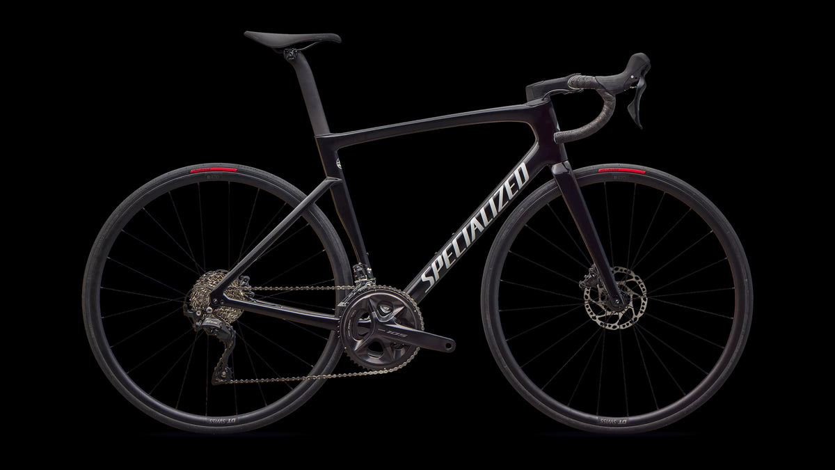 Tarmac SL7 Sport - Shimano 105 (2026) — Gloss Black / Dolomite Metallic — side view