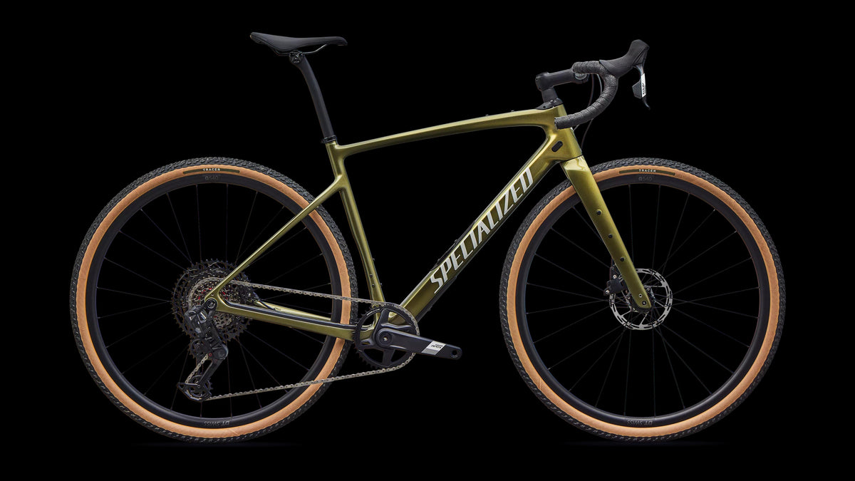 Diverge 4 Comp Carbon - SRAM Apex AXS/S1000 (2026) — Laurel Green Metallic/Dolomite Metallic — side view