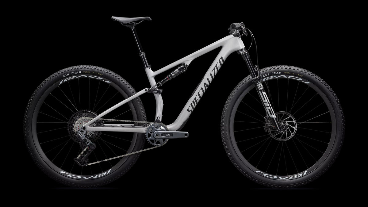 Epic 8 Expert - SRAM GX AXS, RockShox Select+ (2026) — Gloss Dolomite Metallic / Obsidian — side view