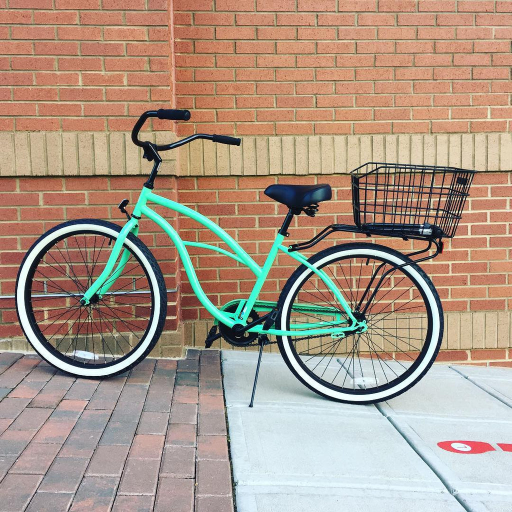 sixthreezero Around the Block Women's 24" Seven Speed Beach Cruiser Bicycle with Rear Rack — product view 33