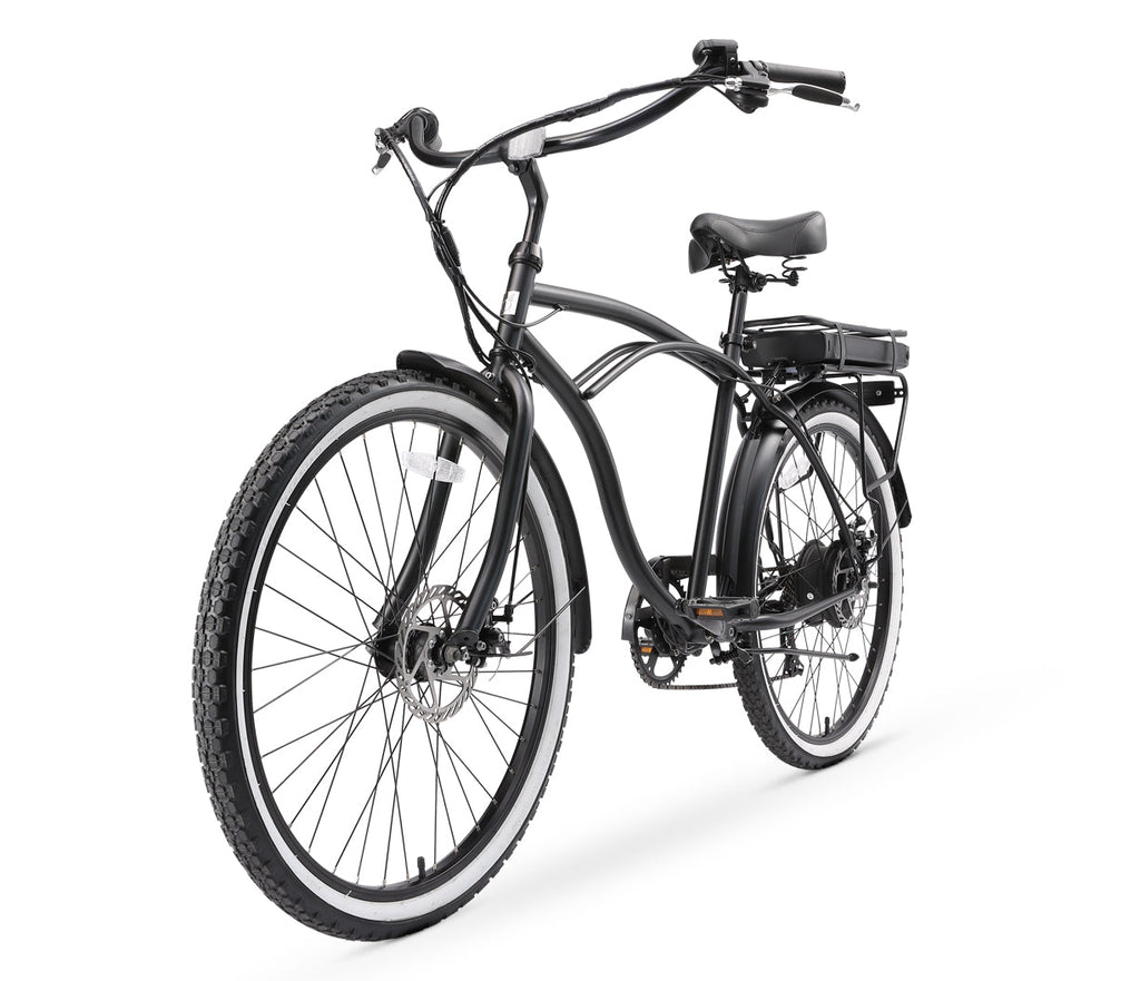 sixthreezero Around the Block Men's 26" 500W 7 Speed Electric Beach Cruiser Bicycle — product view 3