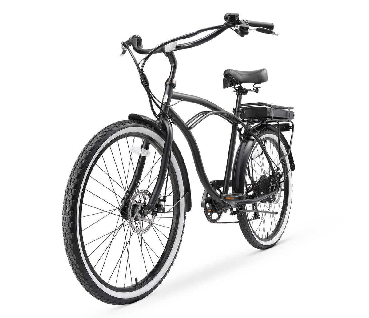 sixthreezero Around the Block Men's 26" 500W 7 Speed Electric Beach Cruiser Bicycle — product view 3