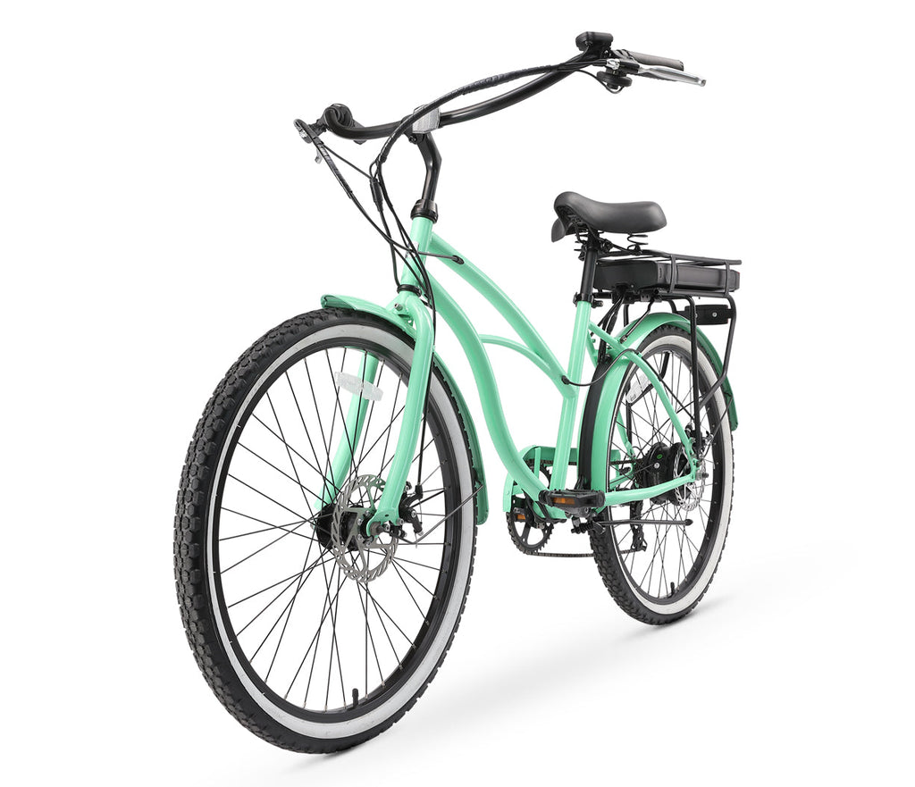sixthreezero Around the Block Women's 26" 500W 7 Speed Electric Beach Cruiser Bicycle — product view 3