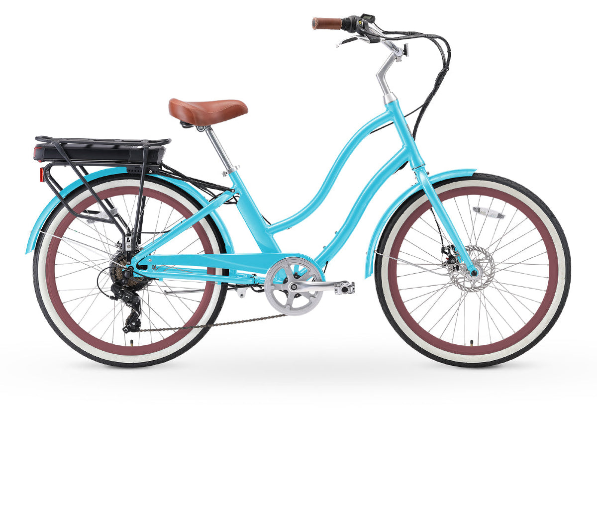 sixthreezero EVRYjourney Women's 26" 500W 7 Speed Electric Hybrid Bicycle — product view 24