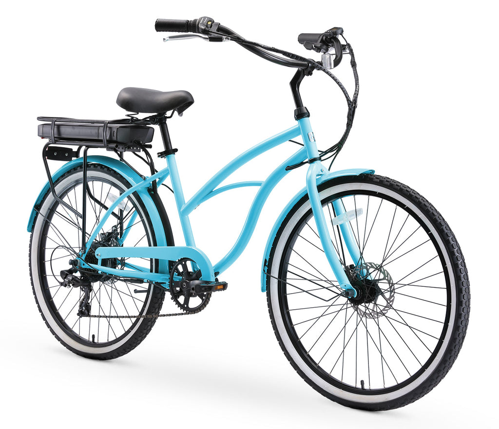 sixthreezero Around the Block Women's 26" 500W 7 Speed Electric Beach Cruiser Bicycle — product view 31