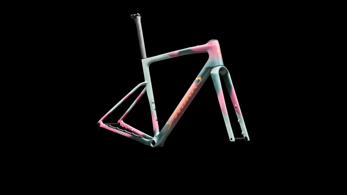 S-Works Crux 5 Frameset - FACT 12r Carbon (2027) — Agave Grey/Photon Tint over Silver Dust — detail 50