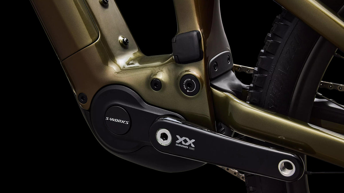 S-Works Turbo Levo 4 (2026) — Gloss Laurel Green / Burnt Gold / Chrome — detail 160