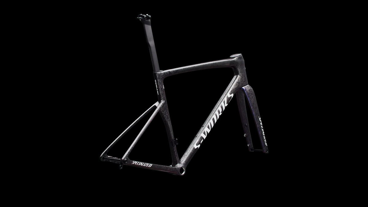 S-Works Tarmac SL9 Frameset - FACT 12r Carbon (2027) — Gloss Carbon / Red To Blue Pearl / White — detail 80