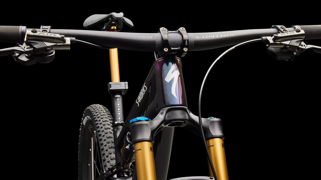 S-Works Epic 8 EVO - Shimano XTR Di2, FOX Factory (2026) — Gloss Carbon / Green to Purple Viavi Fade / Brushed Liquid Metal — detail 120