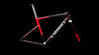 S-Works Crux 5 Frameset - FACT 12r Carbon (2027) — Cayenne Metallic/Red Tint/White Silver Metallic — side view