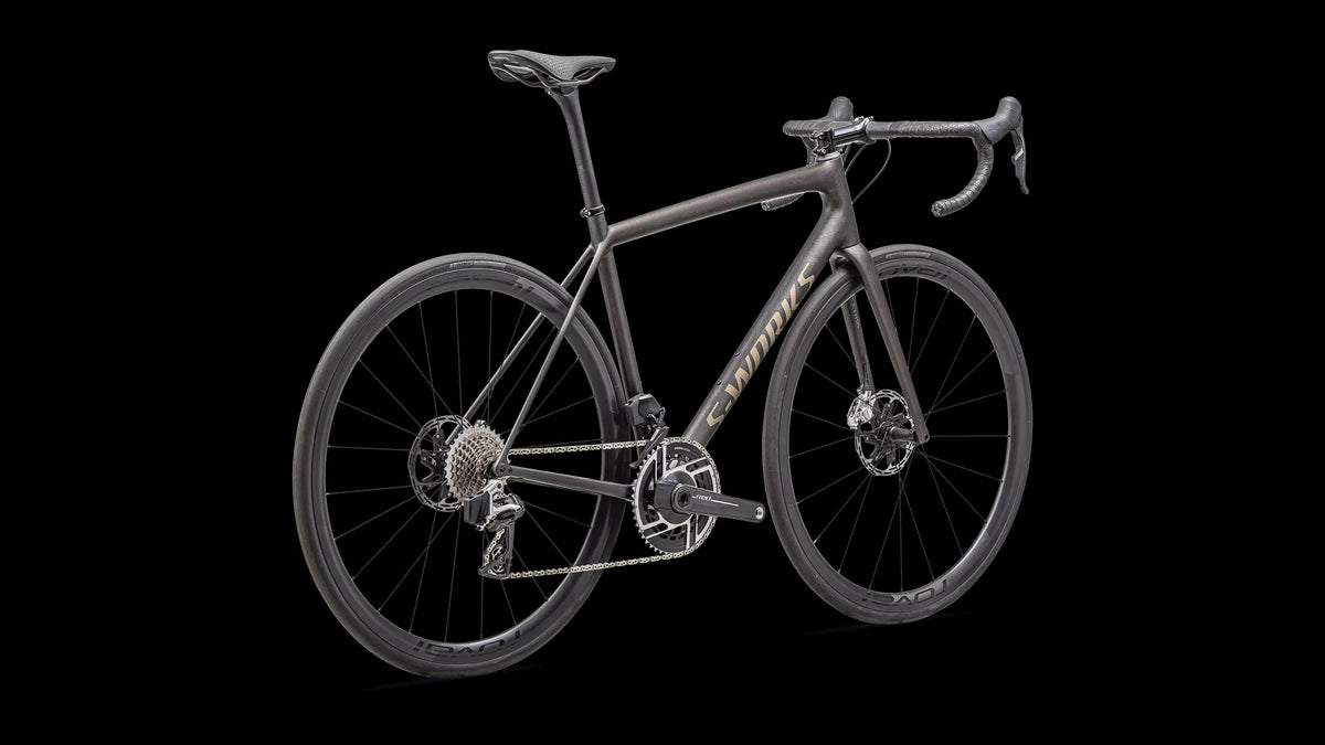 S-Works Aethos - SRAM RED AXS (2025) — Satin Doppio / Gunmetal Dry Brushed / Gold Pearl — detail 30