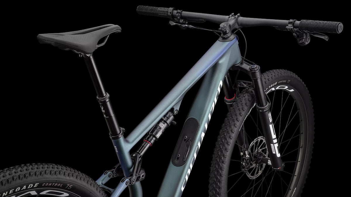 Epic 8 Pro - SRAM X0 AXS, RockShox Ultimate (2024) — Satin Carbon/Metallic Sapphire/Metallic White Silver — detail 40