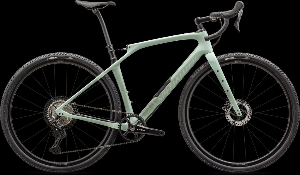 Diverge STR Comp - Shimano GRX (2024) — Gloss White Sage / Pearl — side view