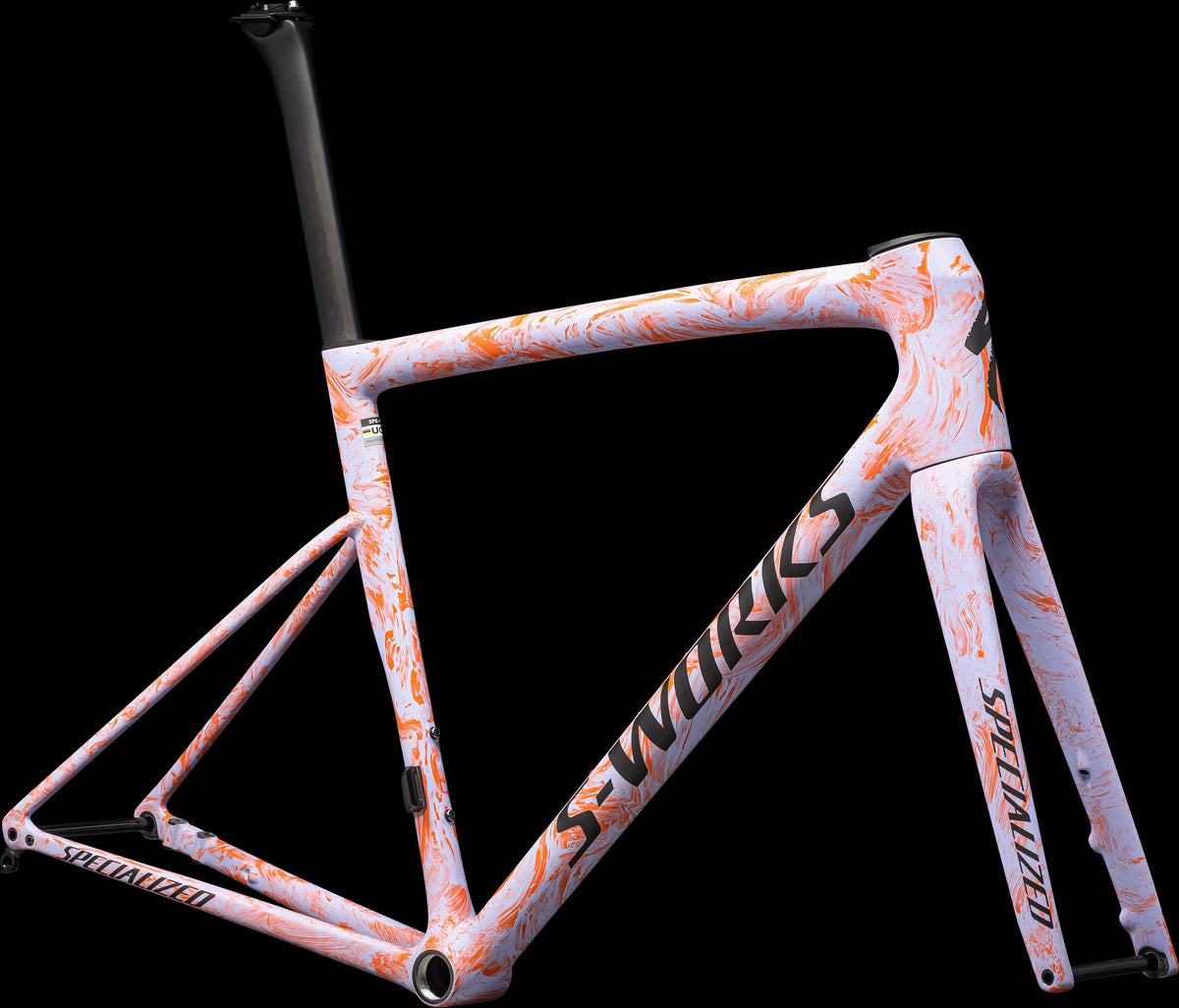 S-Works Tarmac SL8 Frameset - FACT 12r Carbon (2024) — Satin Powder Indigo / Amber Glow Strata / Obsidian — detail 20