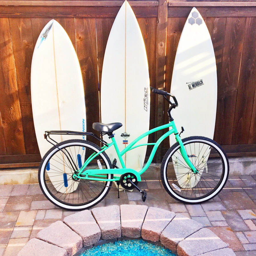 sixthreezero Around the Block Women's 24" 21 Speed Beach Cruiser Bicycle with Rear Rack — product view 25