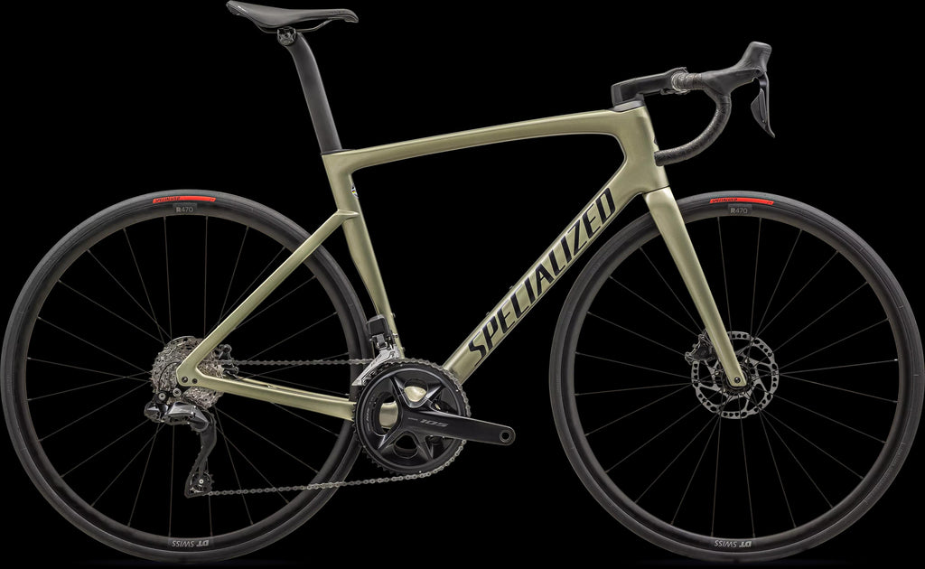 Tarmac SL7 Comp - Shimano 105 Di2 (2024) — Gloss Metallic Spruce / Metallic Midnight Shadow — side view