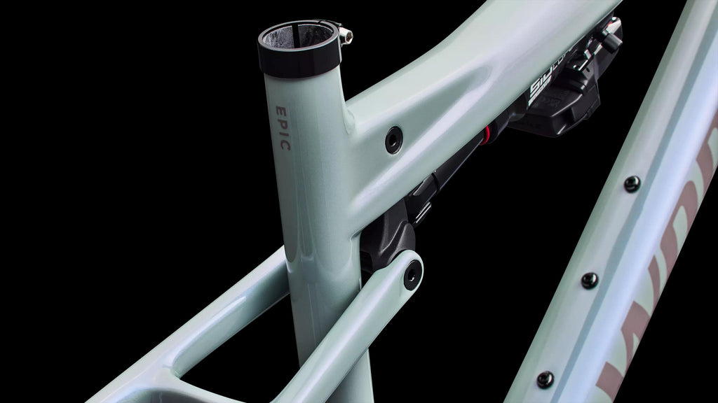 S-Works Epic 9 Frameset (2027) — Gloss Agave Grey / Violet Pearl / Desert Metallic — detail 100