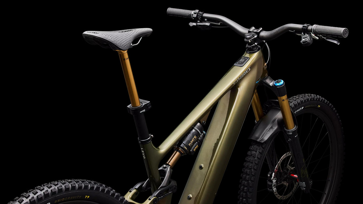 S-Works Turbo Levo 4 (2026) — Gloss Laurel Green / Burnt Gold / Chrome — detail 130