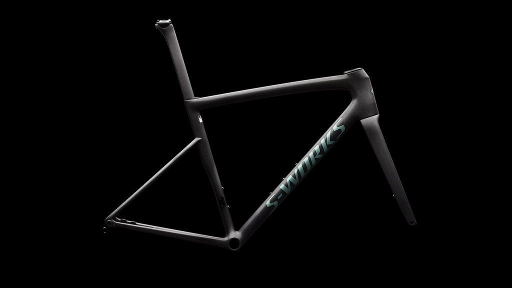 S-Works Tarmac SL8 Frameset - FACT 12r Carbon (2026) — Rtp Raw Carbon / Gloss Premium Fjord — side view