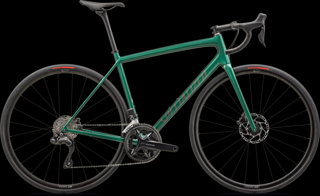 Aethos Comp - Shimano 105 Di2 (2024) — Gloss Metallic Pine Green Smoke — side view