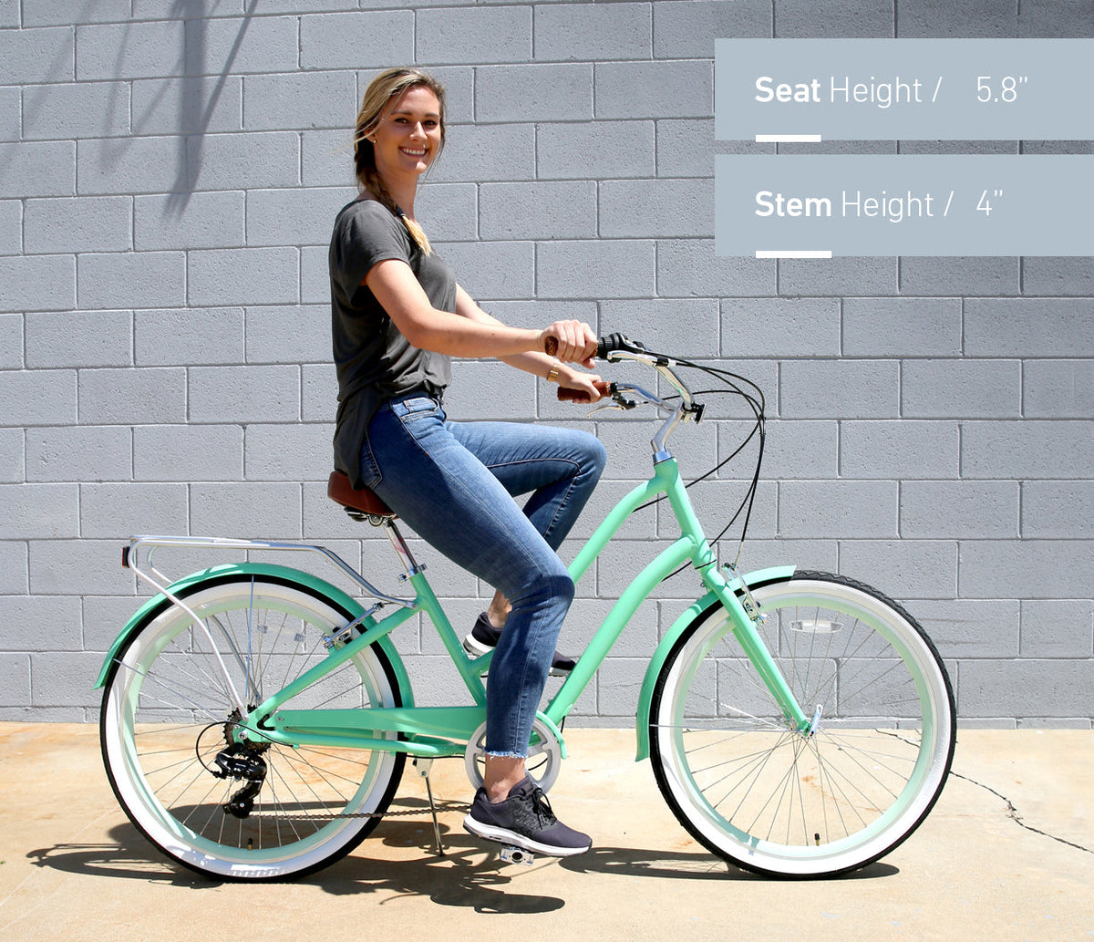 sixthreezero EVRYjourney Women's 26" 7 Speed Steel Step-Through Touring Hybrid Bicycle — product view 34