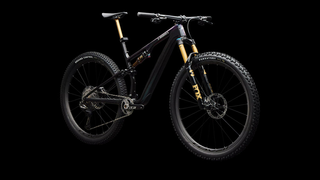 S-Works Epic 8 EVO - Shimano XTR Di2, FOX Factory (2026) — Gloss Carbon / Green to Purple Viavi Fade / Brushed Liquid Metal — detail 90