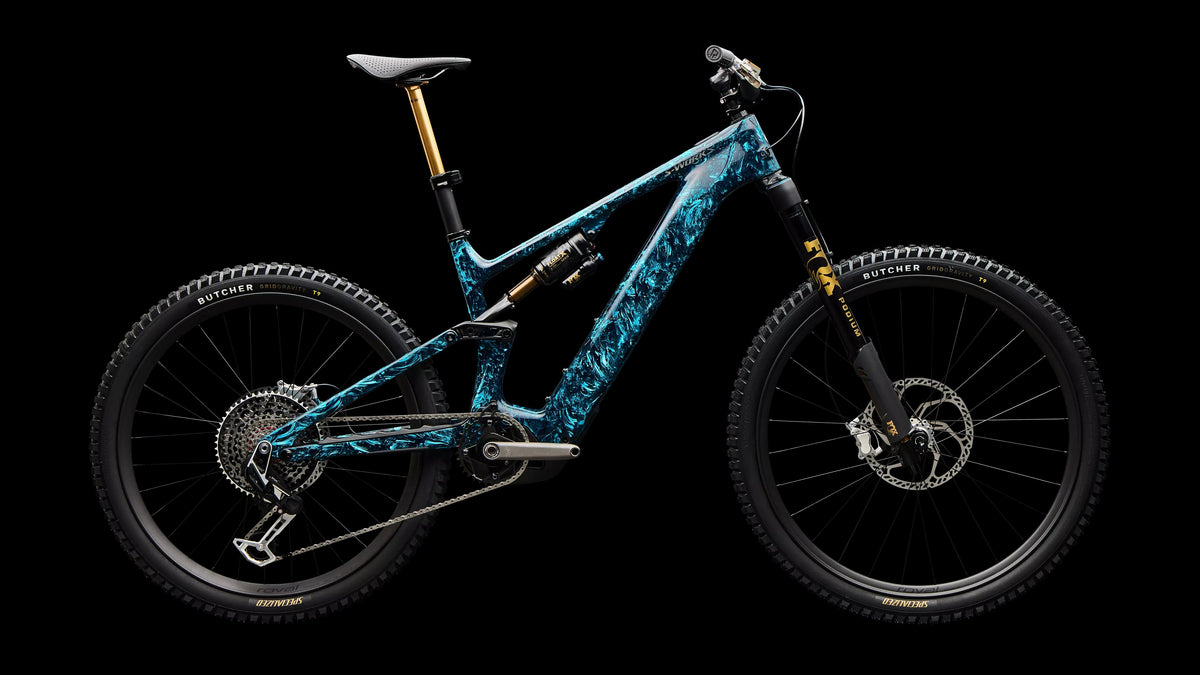 S-Works Turbo Levo 4 LTD (2026) — Astral Blue / Dark Navy / Chrome Strata — side view