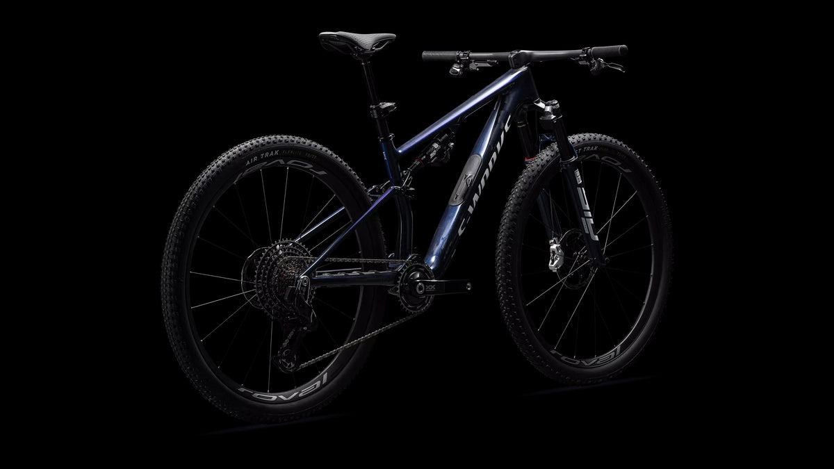 S-Works Epic 8 - SRAM XX SL AXS, RockShox Ultimate Flight Attendant (2026) — Gloss Cyan Blue Pearl / Metallic White Silver — detail 100