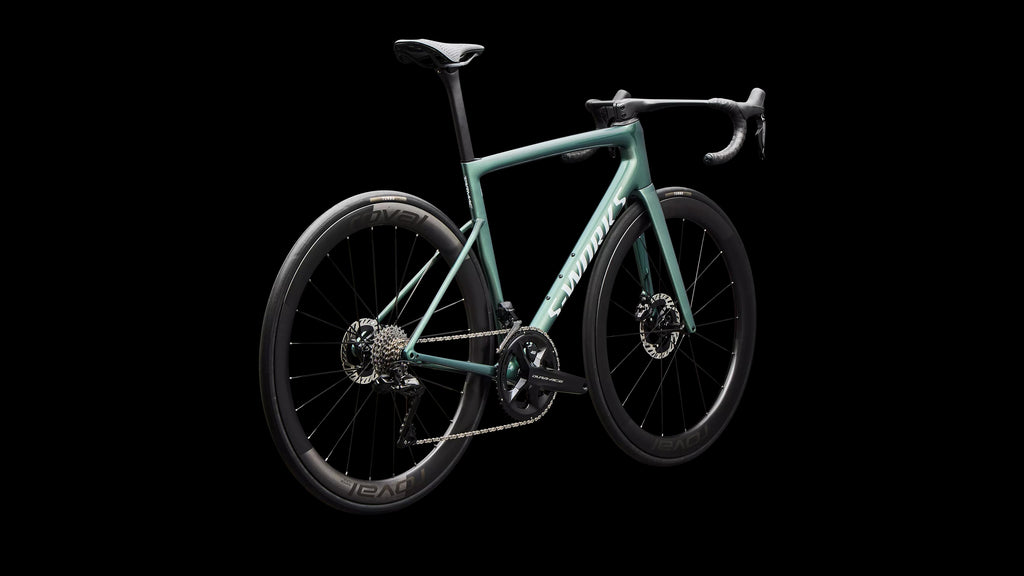 S-Works Tarmac SL8 - Shimano Dura-Ace Di2 (2026) — Gloss Premium Fjord Metallic / White Metallic Silver — detail 90