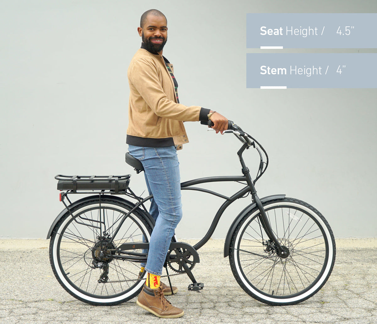 sixthreezero Around the Block Men's 26" 500W 7 Speed Electric Beach Cruiser Bicycle — product view 35