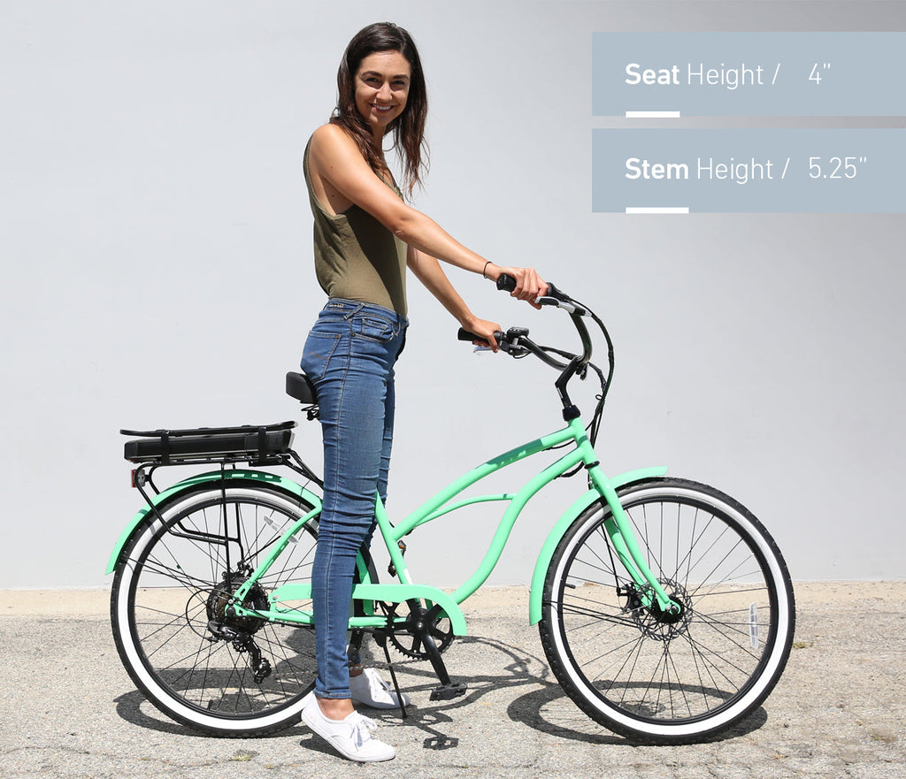 sixthreezero Around the Block Women's 26" 500W 7 Speed Electric Beach Cruiser Bicycle — product view 52