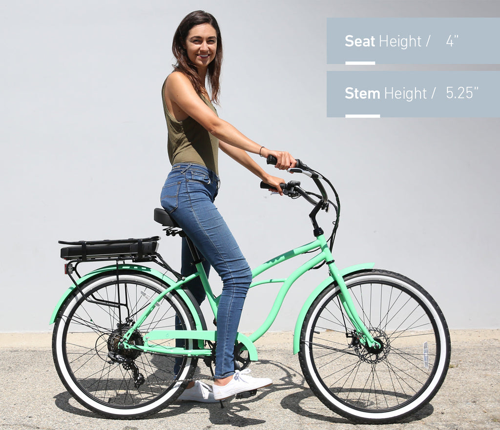 sixthreezero Around the Block Women's 26" 500W 7 Speed Electric Beach Cruiser Bicycle — product view 51