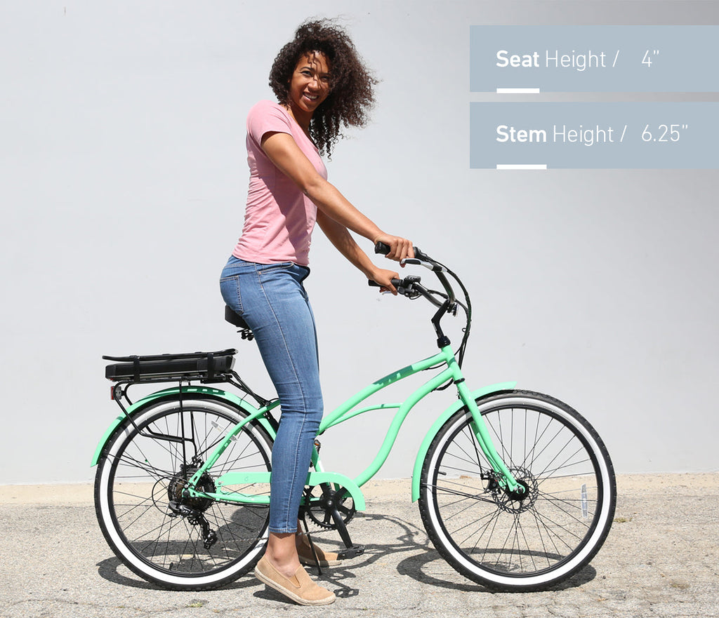 sixthreezero Around the Block Women's 26" 500W 7 Speed Electric Beach Cruiser Bicycle — product view 54