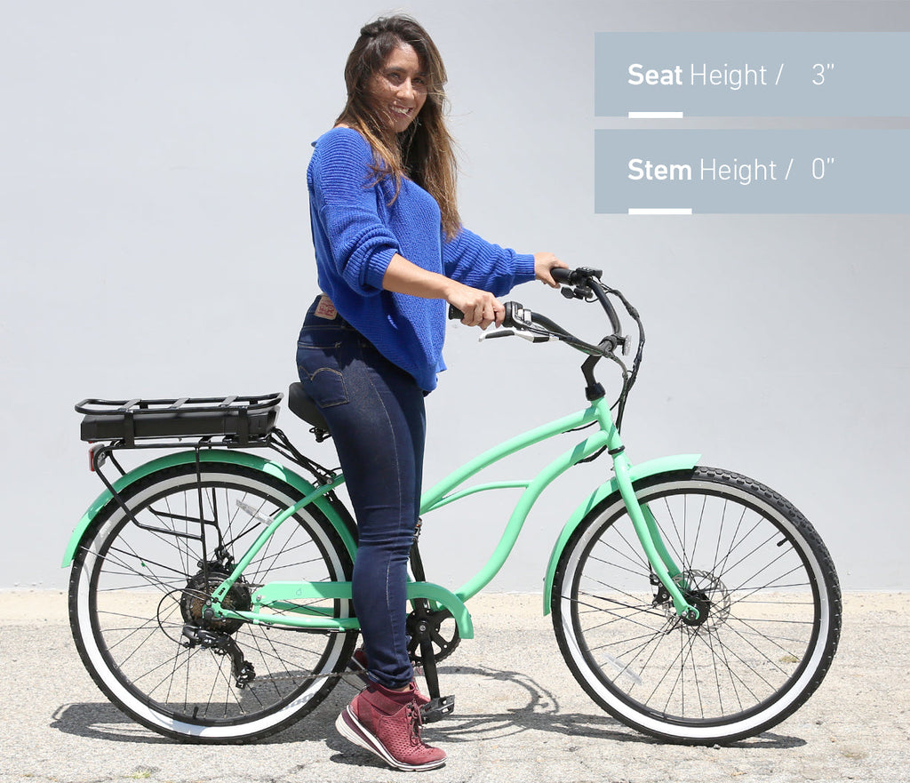 sixthreezero Around the Block Women's 26" 500W 7 Speed Electric Beach Cruiser Bicycle — product view 38