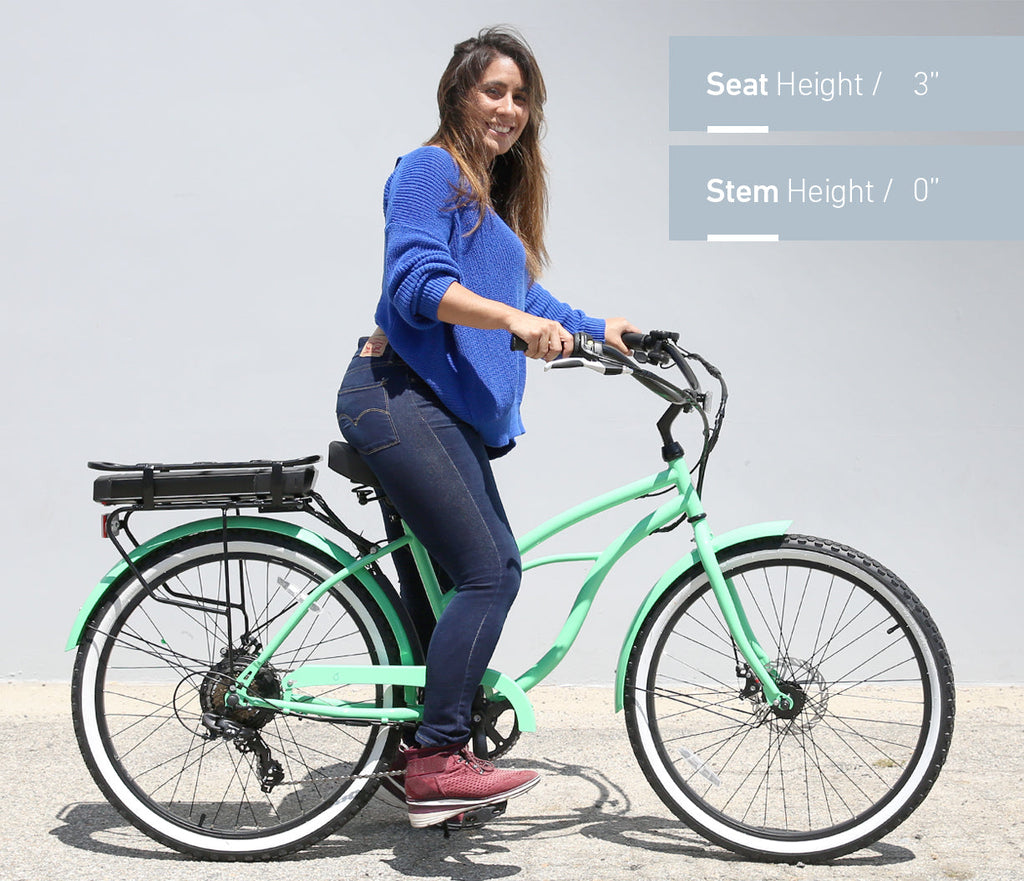 sixthreezero Around the Block Women's 26" 500W 7 Speed Electric Beach Cruiser Bicycle — product view 37
