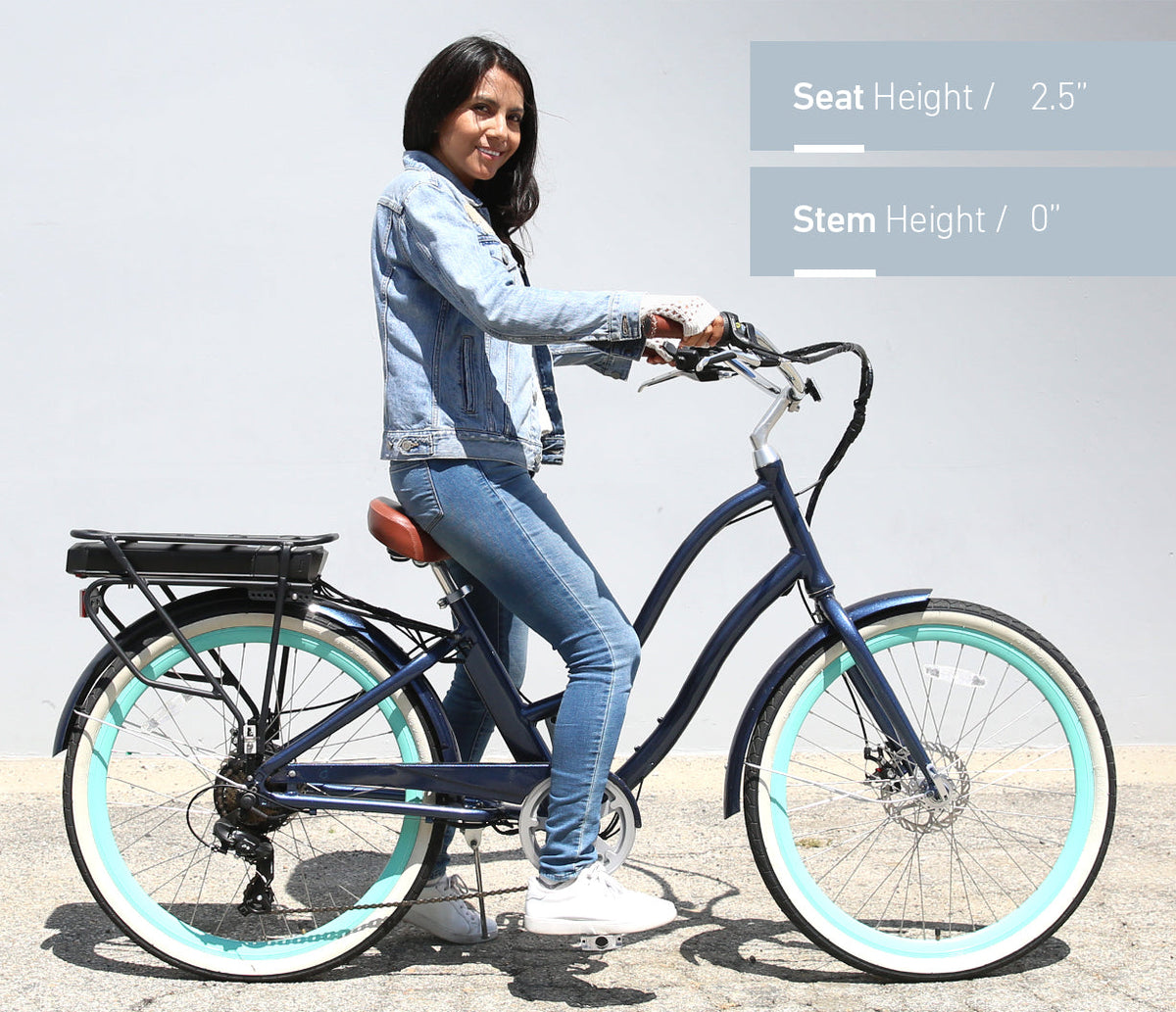sixthreezero EVRYjourney Women's 26" 500W 7 Speed Electric Hybrid Bicycle — product view 48