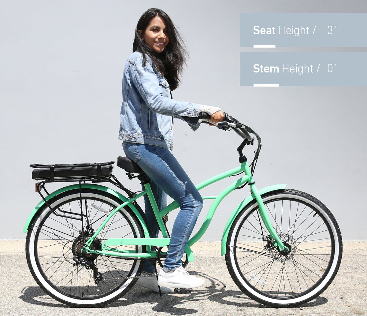 sixthreezero Around the Block Women's 26" 500W 7 Speed Electric Beach Cruiser Bicycle — product view 39