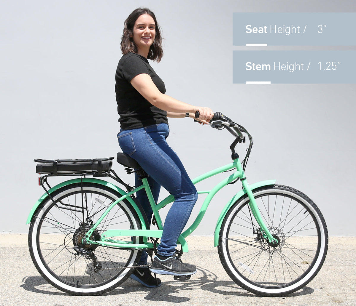 sixthreezero Around the Block Women's 26" 500W 7 Speed Electric Beach Cruiser Bicycle — product view 41