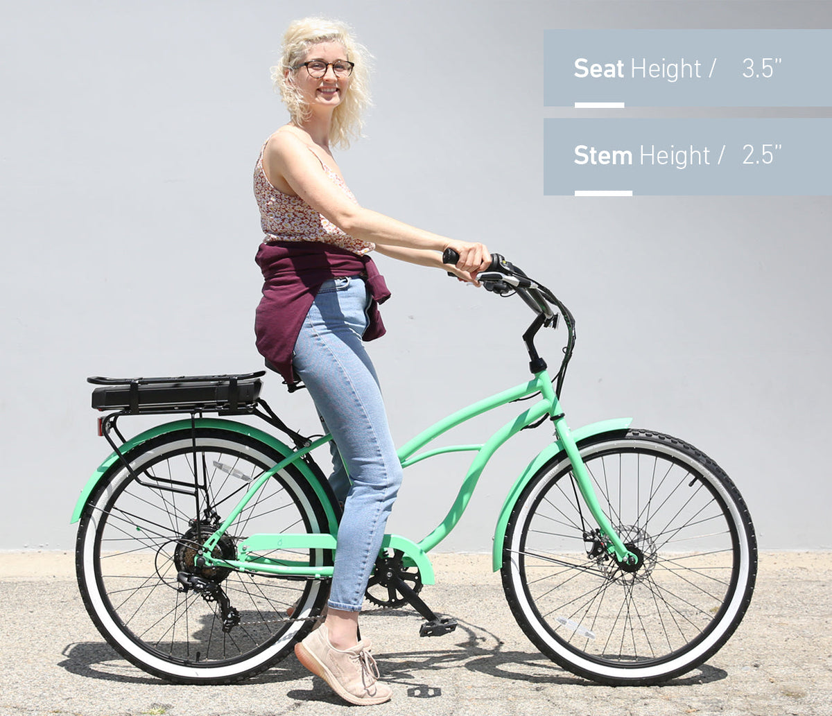 sixthreezero Around the Block Women's 26" 500W 7 Speed Electric Beach Cruiser Bicycle — product view 44