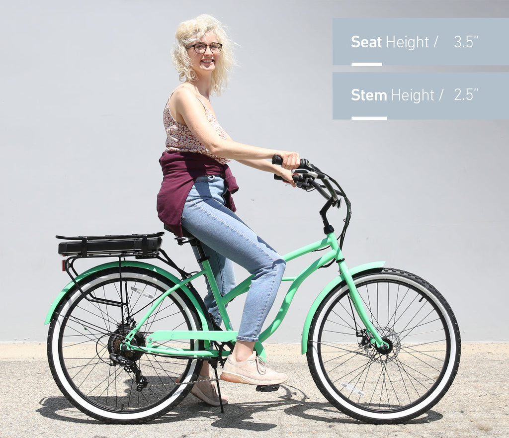 sixthreezero Around the Block Women's 26" 500W 7 Speed Electric Beach Cruiser Bicycle — product view 43