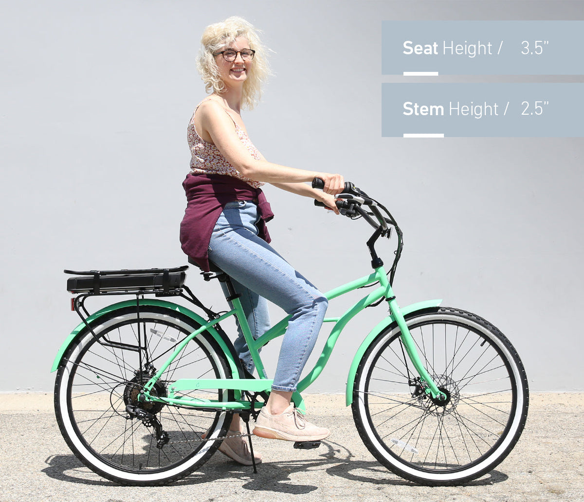 sixthreezero Around the Block Women's 26" 500W 7 Speed Electric Beach Cruiser Bicycle — product view 43