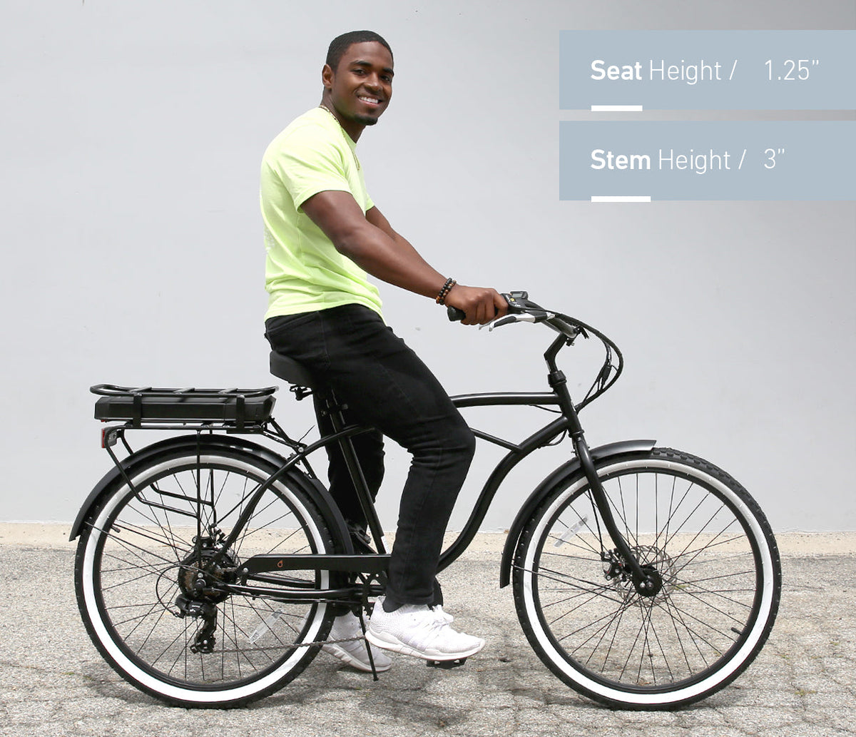 sixthreezero Around the Block Men's 26" 500W 7 Speed Electric Beach Cruiser Bicycle — product view 24