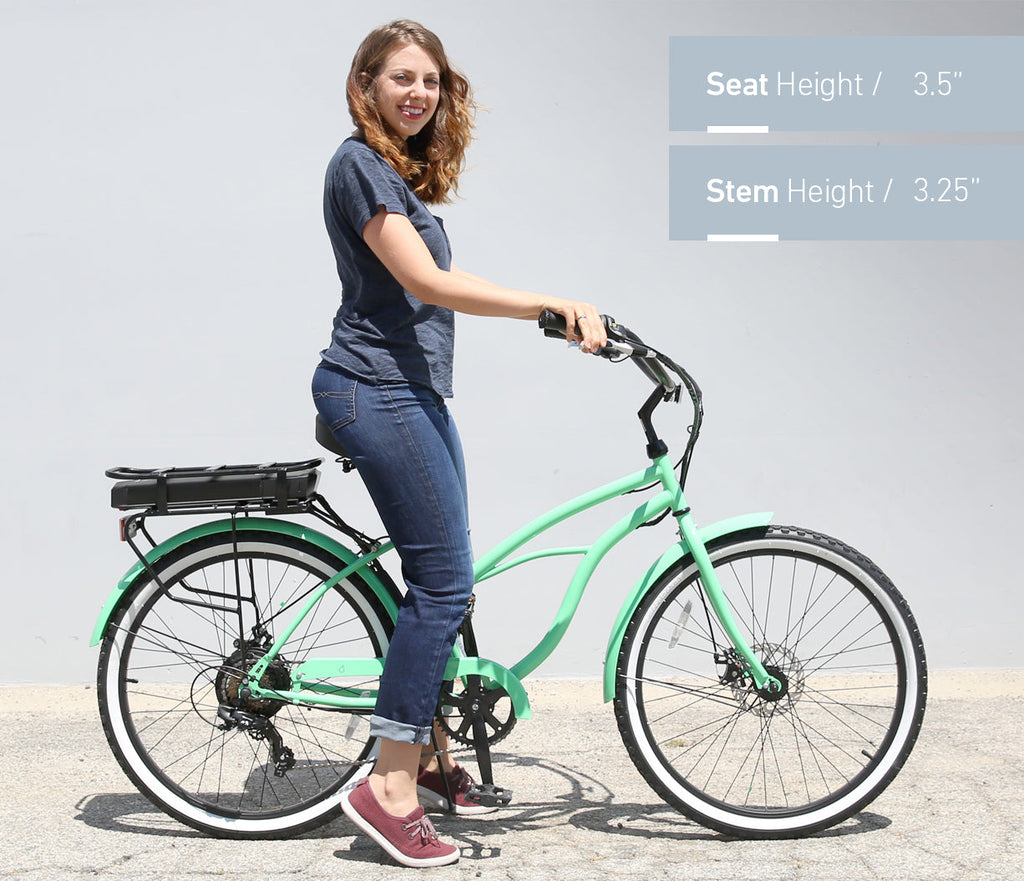 sixthreezero Around the Block Women's 26" 500W 7 Speed Electric Beach Cruiser Bicycle — product view 46