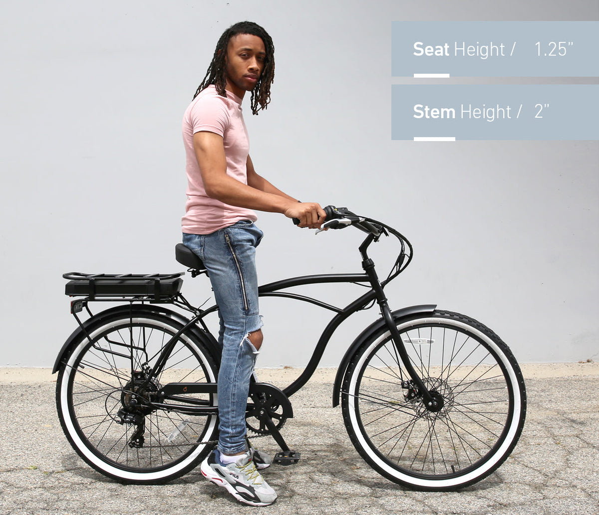 sixthreezero Around the Block Men's 26" 500W 7 Speed Electric Beach Cruiser Bicycle — product view 29