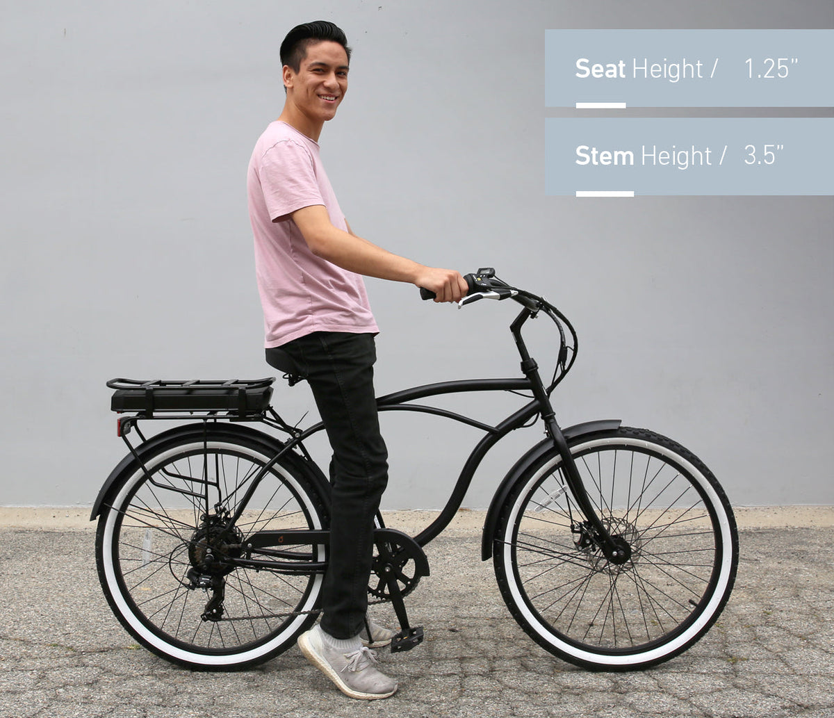 sixthreezero Around the Block Men's 26" 500W 7 Speed Electric Beach Cruiser Bicycle — product view 31