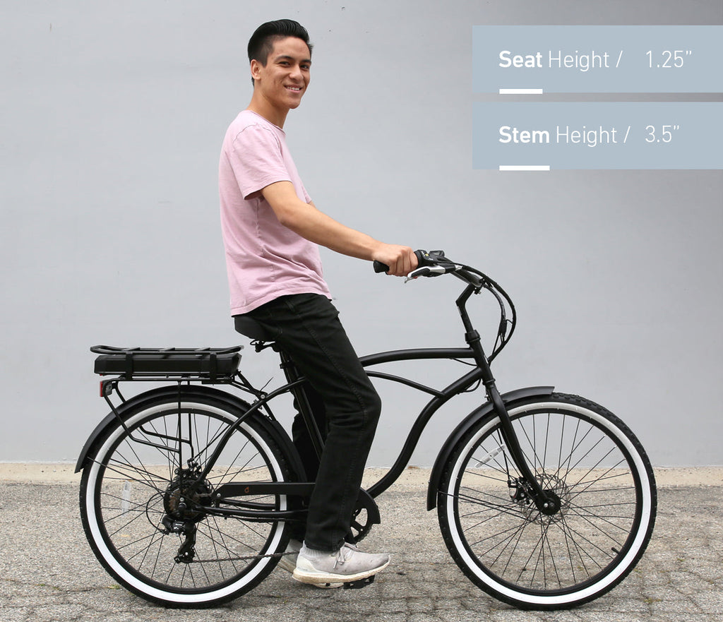sixthreezero Around the Block Men's 26" 500W 7 Speed Electric Beach Cruiser Bicycle — product view 30