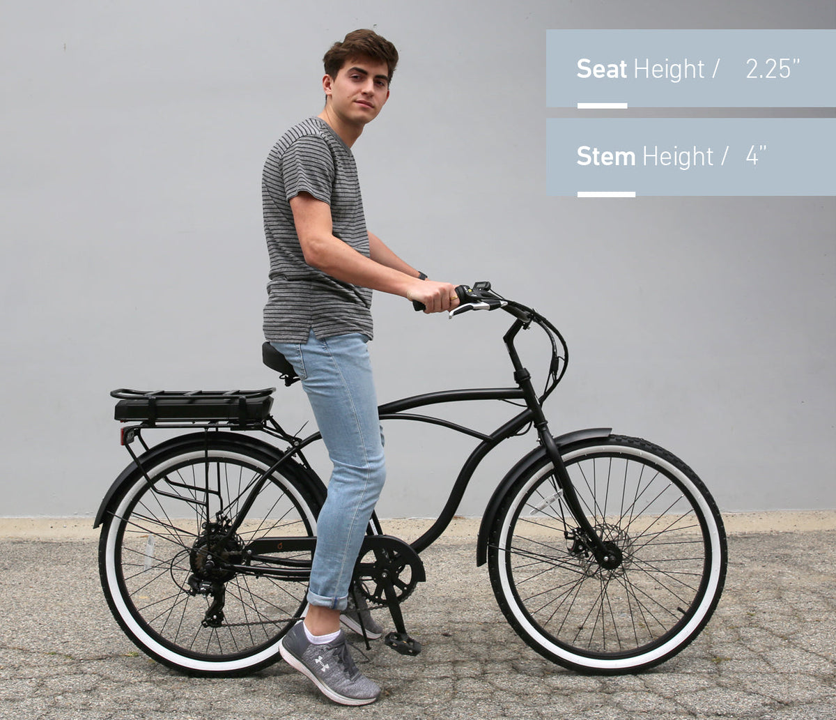 sixthreezero Around the Block Men's 26" 500W 7 Speed Electric Beach Cruiser Bicycle — product view 33