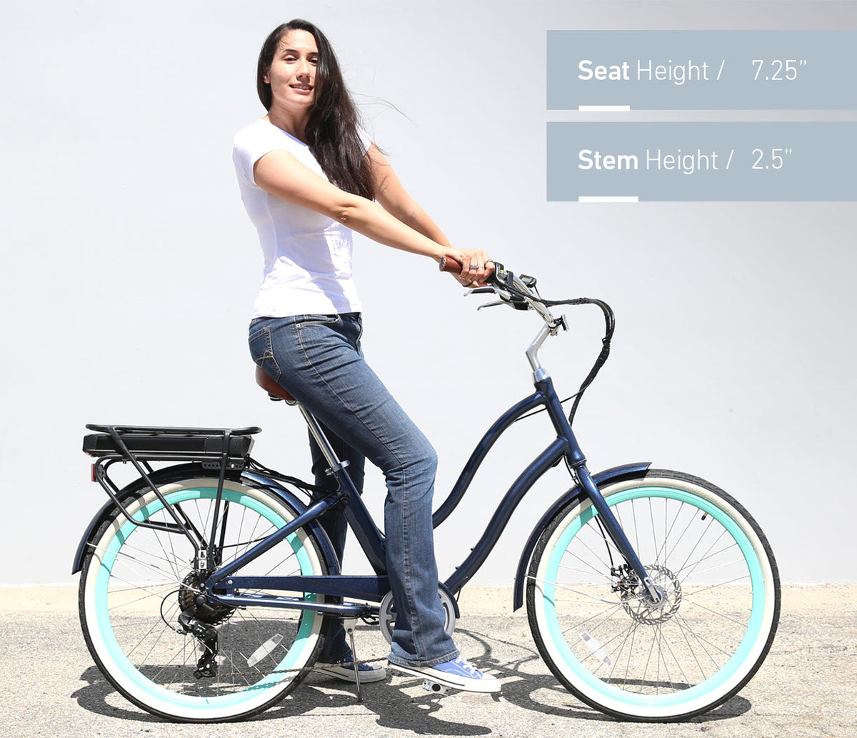sixthreezero EVRYjourney Women's 26" 500W 7 Speed Electric Hybrid Bicycle — product view 58